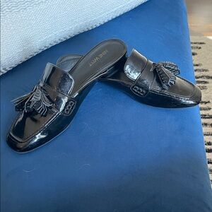 Nine West Shiny Black Loafers with Tassels